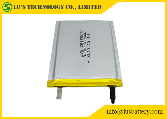 Batteria di pile 3.0V 900mah del litio flessibile di CP155070 Limno2 per gli smart card
