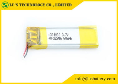 Accumulatore litio-ione ricaricabile della batteria LP301030 del polimero del litio di 3.7V 60mah piccolo per i prodotti di elettronica
