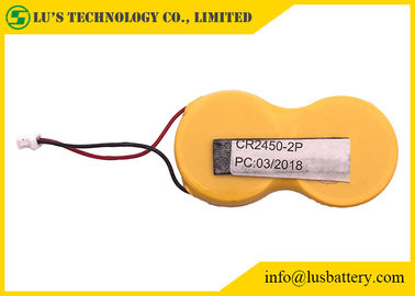 Pacchetto della batteria 1200mah 3.0v delle cellule della moneta del litio del bottone 2CR2450 con il connettore dei cavi JST