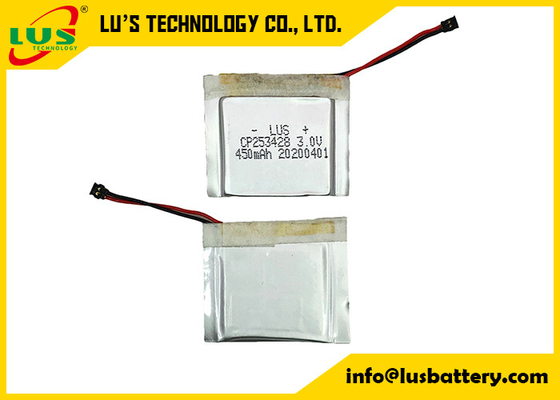Batteria ultra esile CP253428 del manganese del litio della batteria al litio 3.0V 450mah di HRL