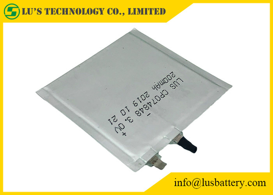 La cellula CP074848 del sacchetto ultra assottiglia la batteria 200mah 3,0 volt per lo scaffale elettronico Lables