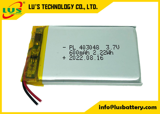 Batteria 3.7V 600mAh Li agli ioni di polimero di LP403048 Li per Smart Device