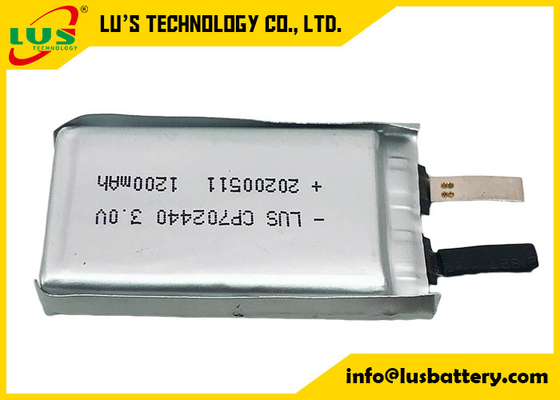 Batteria flessibile primaria ultra sottile della batteria al litio CP702440 Li MnO2 di 3.0V 1500mAh