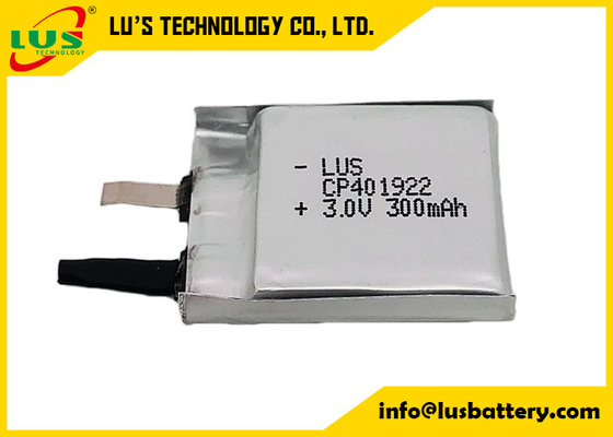 Batteria ultra esile primaria Limno2 della batteria al litio di CP401922 3.0V 300mah
