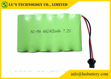 batteria ricaricabile di 2400mah 7.2V 1,2 V, tempo di impiego lungo del pacchetto della batteria di aa NIMH