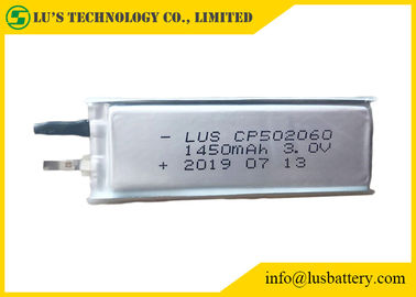 Batterie sottili della batteria al litio primaria ultra sottile delle cellule di Cp502060 3.0V 1450mAh