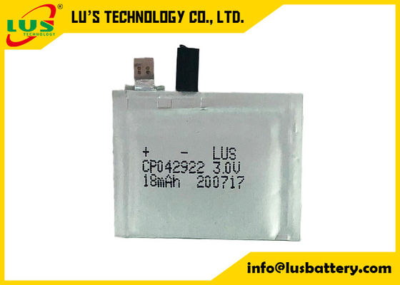 Sicurezza eliminabile della batteria al litio 3v Limno2 di CP042922 18mAh alta