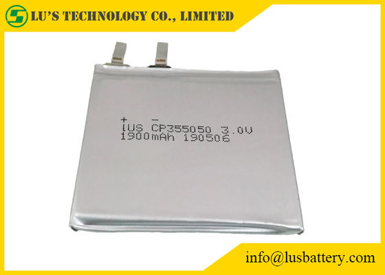 Batteria al litio piana di Cp355050 3.0v 1900mah per le soluzioni di IOT