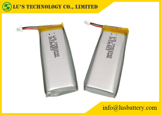 batteria al litio flessibile eliminabile di 3.0V 2300mAh CP802060 con il connettore dei cavi