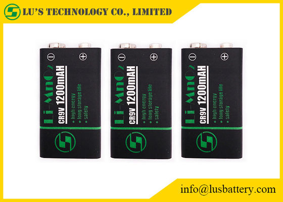 La batteria al litio 150mA del quadrato di CR9V 1200mAh 9v scarica le batterie di Li mno2