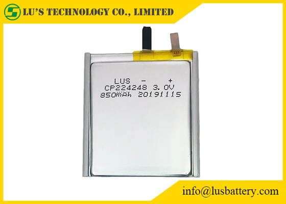 batteria sottile LimnO2 CP224248 delle cellule di 3.0v 850mah per le etichette di Bluetooth