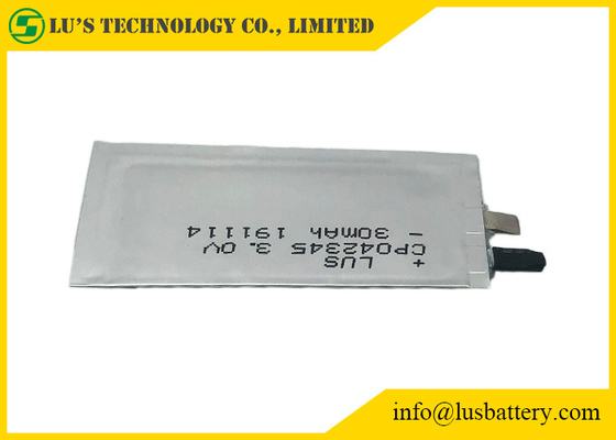 Spessore flessibile 0.4mm della batteria LiMnO2 di CP042345 3.0V 35mAh
