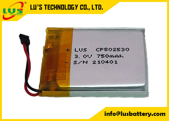 Batteria ultra sottile ad alta temperatura CP502530 della batteria 3V 800mAh del polimero del litio LP502530