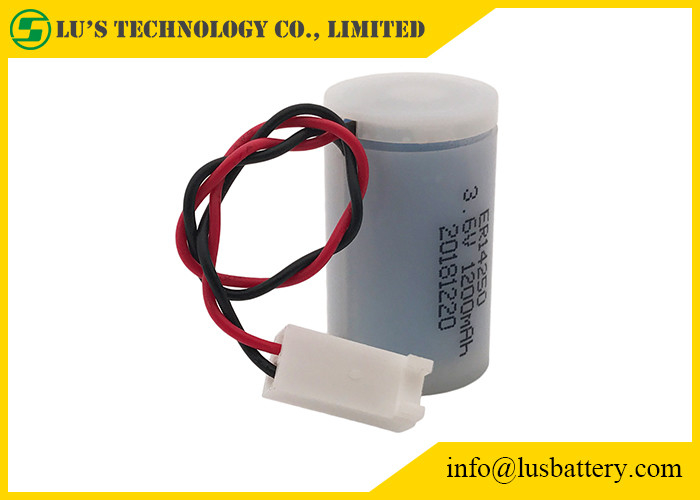 batteirs di dimensione ER14250 3,6 V 1200mah lisocl2 delle batterie 1/2AA con la custodia in plastica per misurare