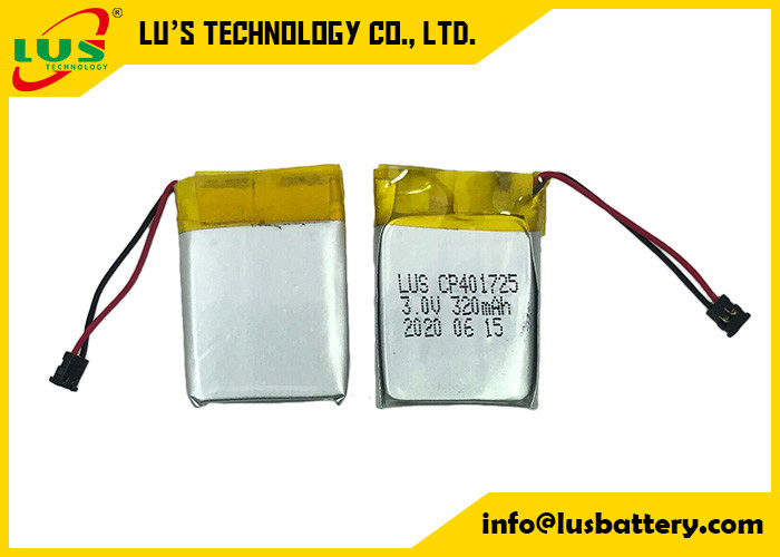 Batteria sottile CP401725 per il volt astuto monitorabile 320 Mah Flexible Lithium Manganese dell'etichetta 3,0