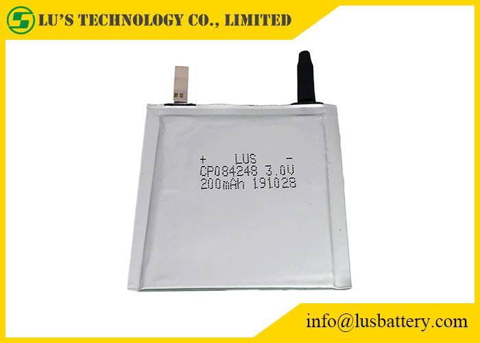 Batteria 3.0v 200mah CP084248 del manganese del litio di imballaggio flessibile per l'etichetta astuta monitorabile