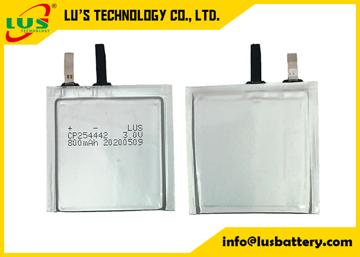 Batteria ultra sottile della batteria CP254442 800mah Lipo di 3.0V LiMnO2 per il dispositivo della serratura di RFID