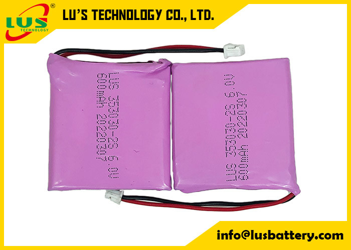 6V LiMnO2 Battery Pack 2S 3V CP353030 600mah batteria ultra sottile al diossido di manganese al litio