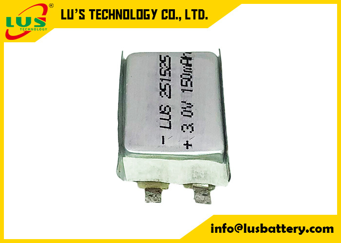 Alta Rate Battery 3.0v 150mah Limno2 sicurezza delle cellule ptc del sacchetto di CP251525 per le applicazioni della carta