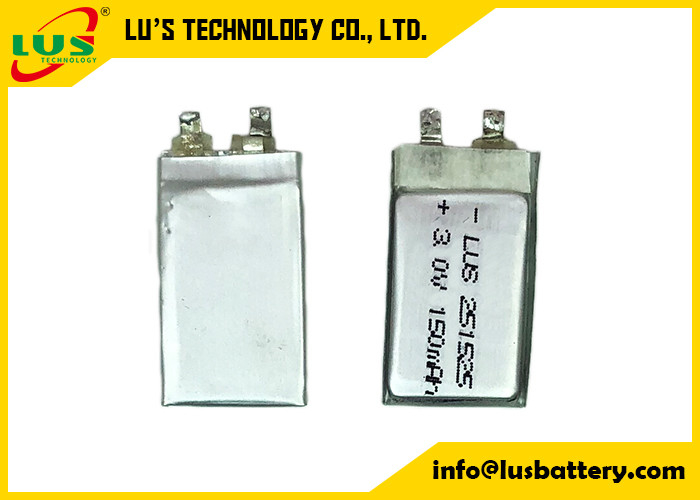 Alta Rate Battery 3.0v 150mah Limno2 sicurezza delle cellule ptc del sacchetto di CP251525 per le applicazioni della carta