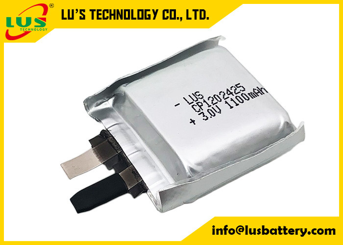 Cellula ultra sottile della batteria 3V 1100mah del manganese del litio del sacchetto CP1202425 per il montaggio del PWB