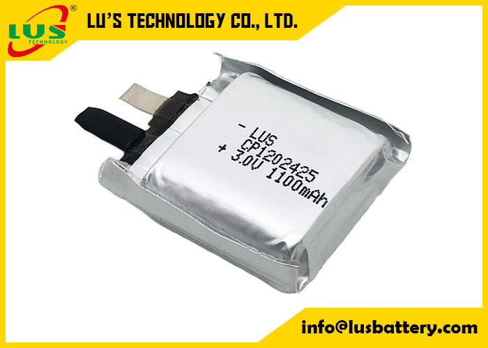 Cellula ultra sottile della batteria 3V 1100mah del manganese del litio del sacchetto CP1202425 per il montaggio del PWB