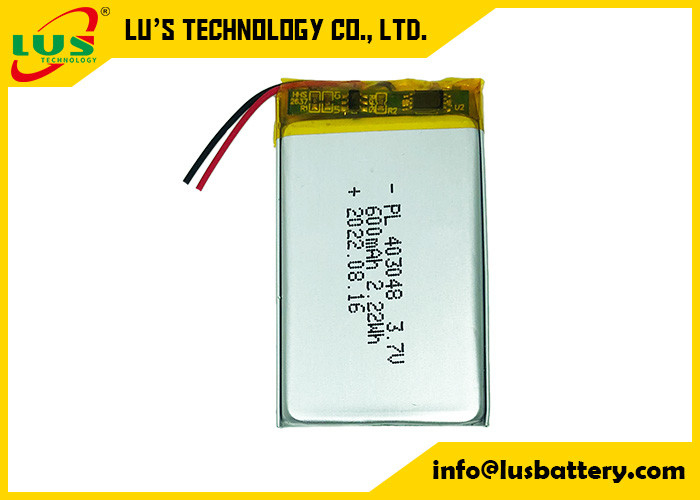 batteria di Lipo della batteria di 600mah 3.7v 303450 per la lampada intelligente LP403048 LP303065 del materiale di riempimento
