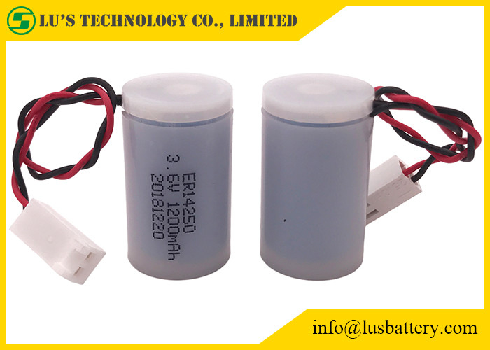 Custodia in plastica ER14250 di dimensione eliminabile della batteria al litio 3,6 V 1200mA 1/2AA per i contatori per acqua