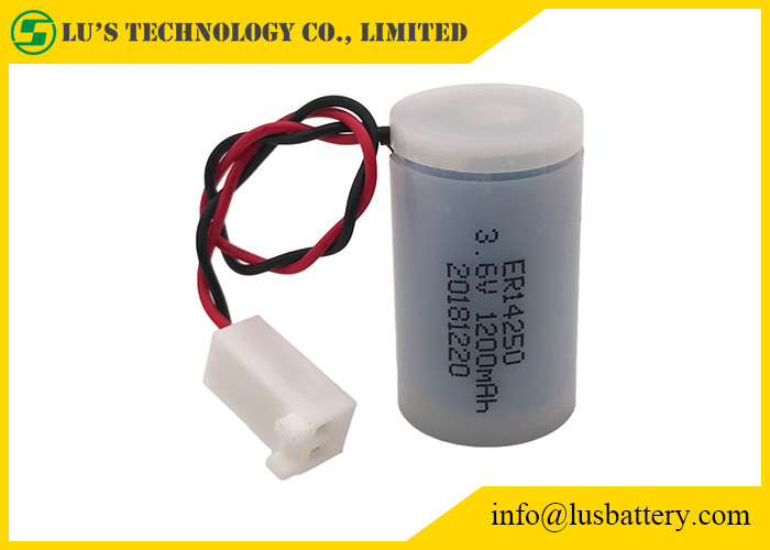 Custodia in plastica ER14250 di dimensione eliminabile della batteria al litio 3,6 V 1200mA 1/2AA per i contatori per acqua