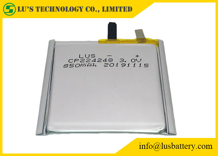 Lunga vita sottile della batteria CP224248 3.0v 850mah delle cellule di RFID per le etichette di Bluetooth