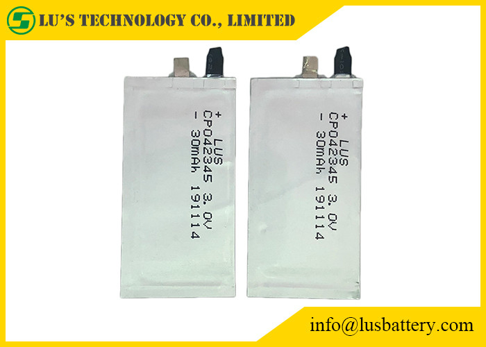 Cella ultra sottile CP042345 della batteria di RFID per le batterie al litio delle Smart Card batteria 3.0v 35mah limno2