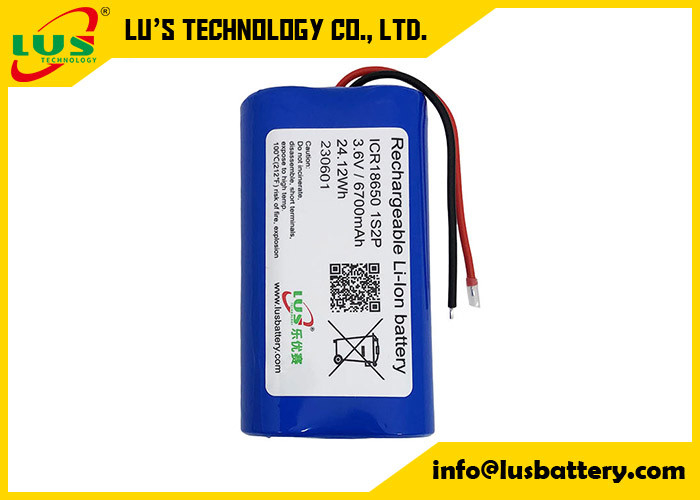 3.7v 18650 5200mah pacchetto ricaricabile personalizzabile 18650 della batteria al litio della batteria al litio 1S2P 3.7V 5200mAh