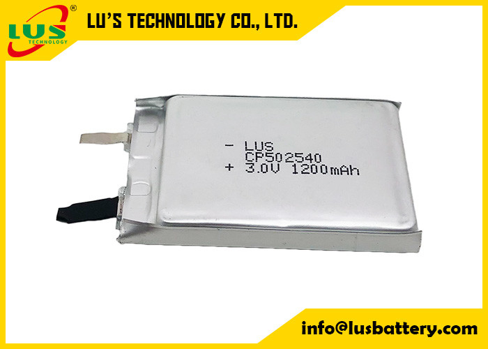 Non ricaricabile CP502540 batteria a strato sottile agli ioni di litio 3V 1200mAh CF502540 batteria a strato sottile primaria al litio