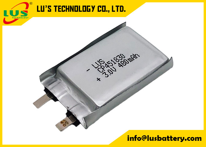 Batteria da 480 mAh ultra spessa per massaggiatori Batterie primarie al litio 3V Batteria morbida 480 mAh CP451830 per il sistema di telefonate elettroniche