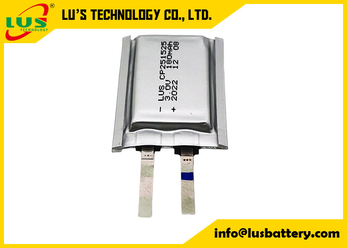 LiMnO2 Cella ultra sottile 3V CP251525 Batteria 150mah Cella di diossido di litio e manganese 3.0 Volt Batteria