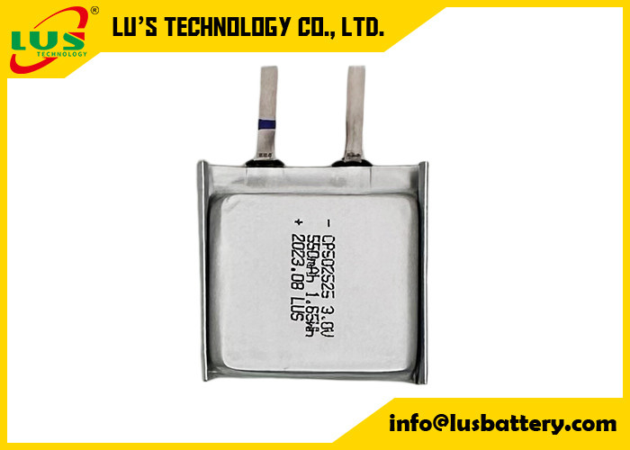 CP502525 3v 550mAh Soft Pack Battery per sensori IOT CP502520 LiMnO2 Thin Cell 3.0V Thin Flexible Battery