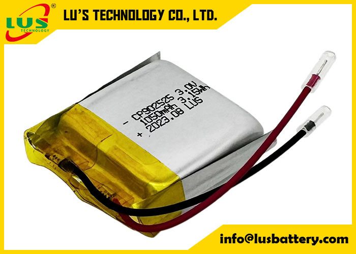 CP902525 Diossido di litio e manganese 3V Batteria a sacchetto 3.0v 1050mah CP1002525 Batterie sottili non ricaricabili
