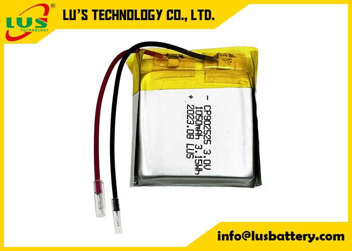 CP902525 Diossido di litio e manganese 3V Batteria a sacchetto 3.0v 1050mah CP1002525 Batterie sottili non ricaricabili