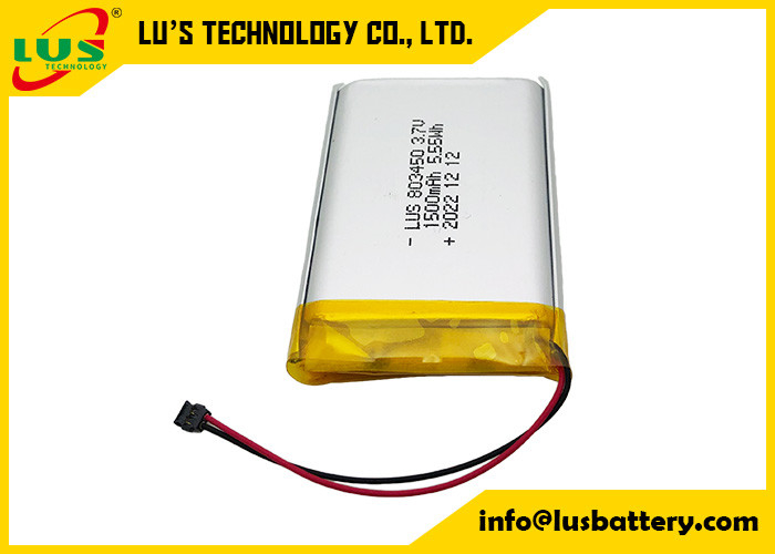 Batteria al litio polimerico 1500mAh 5.55Wh LP803450 1500mAh 3.7V Batteria ricaricabile al litio polimerico LP803450