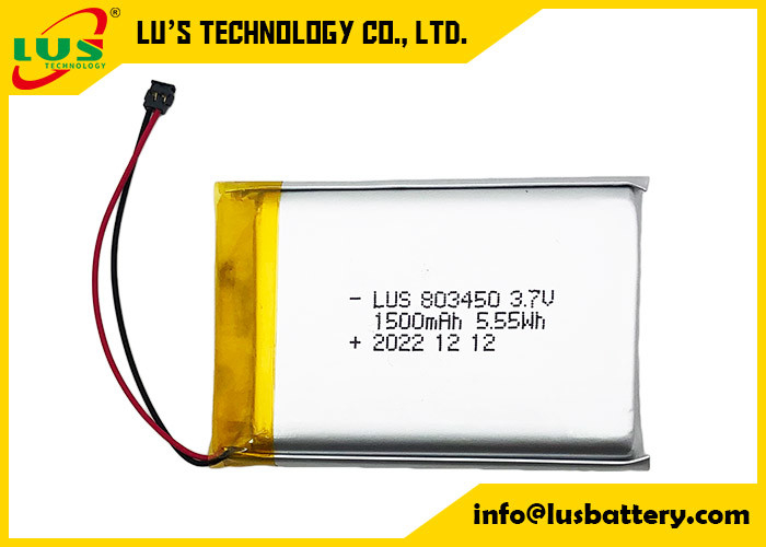 Batteria al litio polimerico 1500mAh 5.55Wh LP803450 1500mAh 3.7V Batteria ricaricabile al litio polimerico LP803450