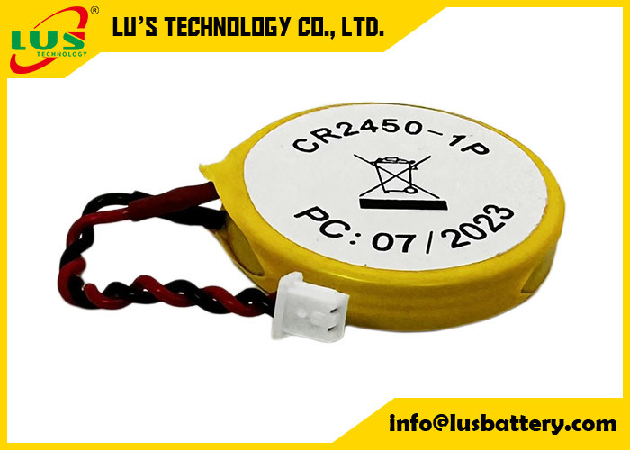 Equivale di alta capacità di IEC CR2450 CMOS batteria CR 2450 BIOS Button Cell con cavo e connettore per PCB