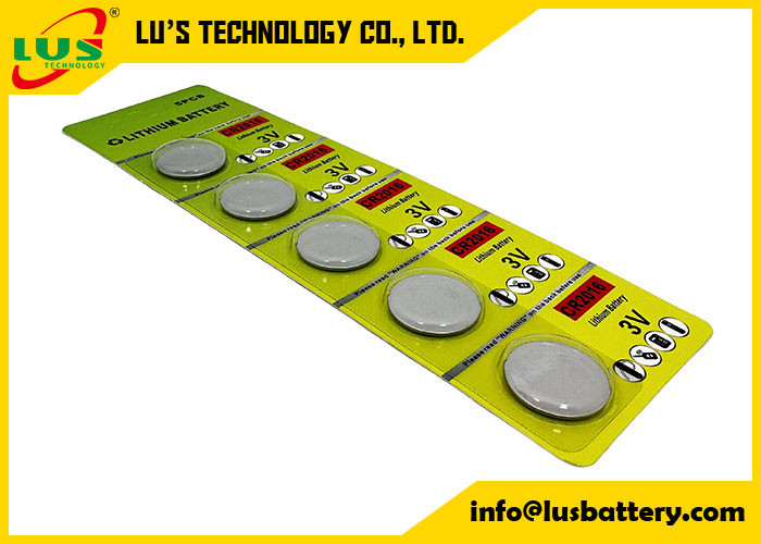 Batteria a pulsante al litio CR2016 3V batteria a moneta al litio CR2016 5 Pcs Blistcard Pack