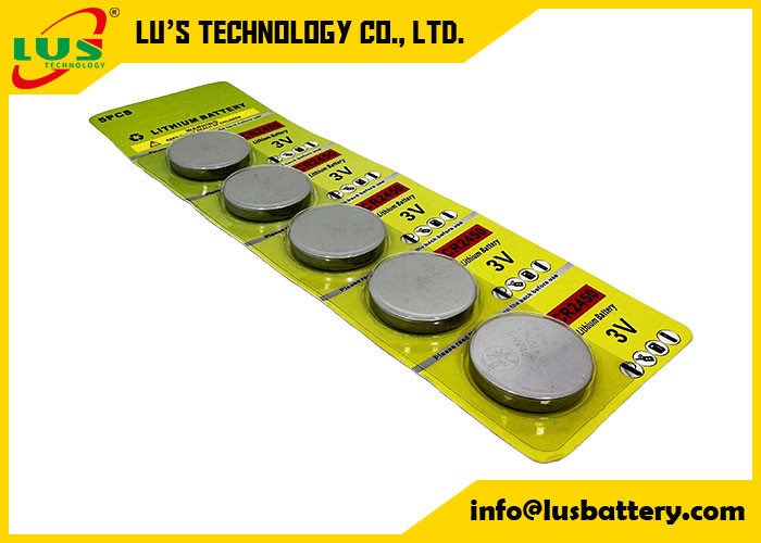 CR2450 Batteria al litio 3v ECR2450 Batterie per ESL batteria a cella di moneta al litio CR2450 in Cell Card (5 PC Pack)