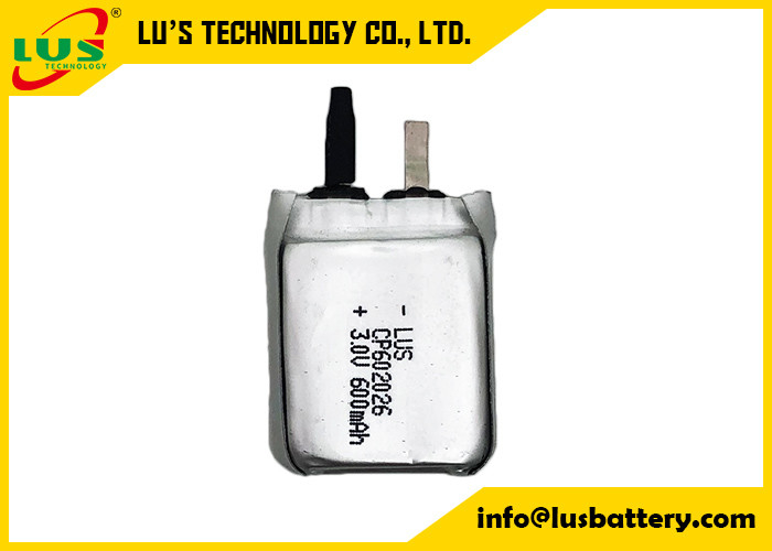 3v 600mah non ricaricabile batteria limno2 ultra sottile cp602026 batteria LI-MnO2 CP602026 600MAH cella CP