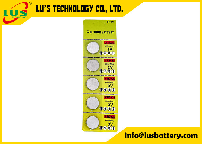 Batterie a batteria di 3V con monete al litio CR2025 Batterie a distanza 5 pacchetti IEC-CR2025 batteria al litio