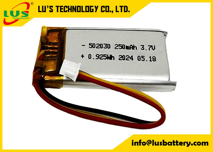 3.7v batteria ricaricabile 502030 Batteria Li Polymer LP502030 3.7V 250mAh cellula ricaricabile sottile