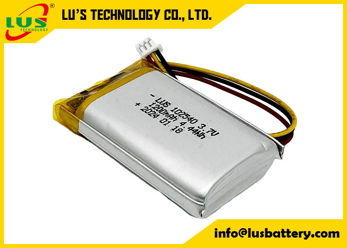 batteria ricaricabile in polimero di litio LP102540 3.7V 1200mAh 4.44Wh 3.7 V Lipo batteria OEM