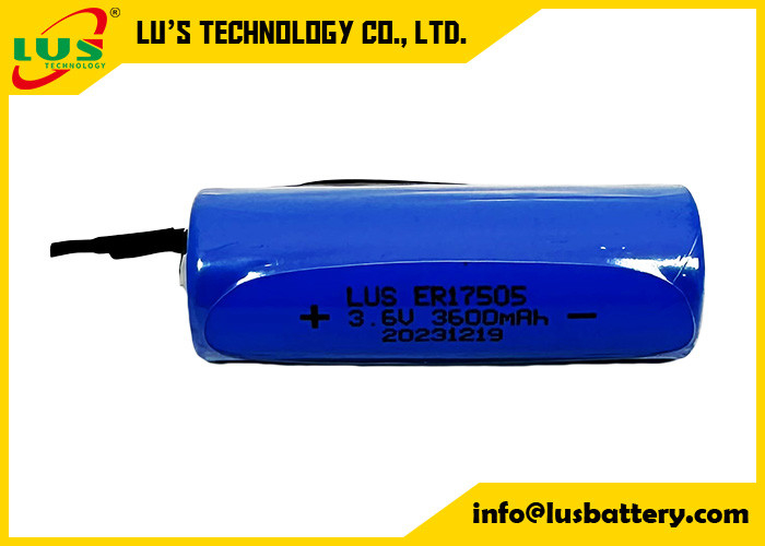 Batteria non ricaricabile 3600mAh 3.6 volt ER17505 Cloruro di tionilio di litio Batteria terminali personalizzati