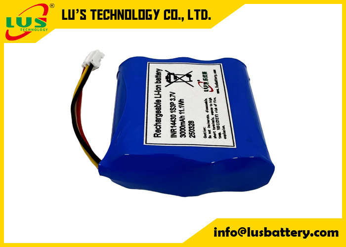 INR14430 3.7V 3000mah Batteria agli ioni di litio 1S3P batteria ricaricabile agli ioni di litio su misura