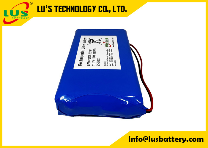 3.7V 10000mAh batteria al litio LP8870129 personalizzata 3S1P batteria lipo 11.1volt 10AH